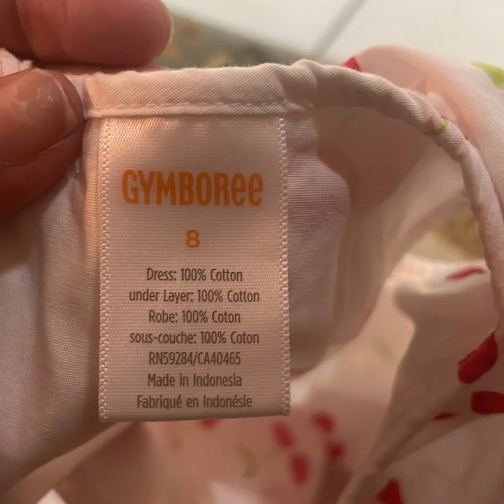 Gymboree red and white tiered cherries dress